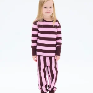 Lasten Pyjama Raita, Pinkki/Viininpunainen
