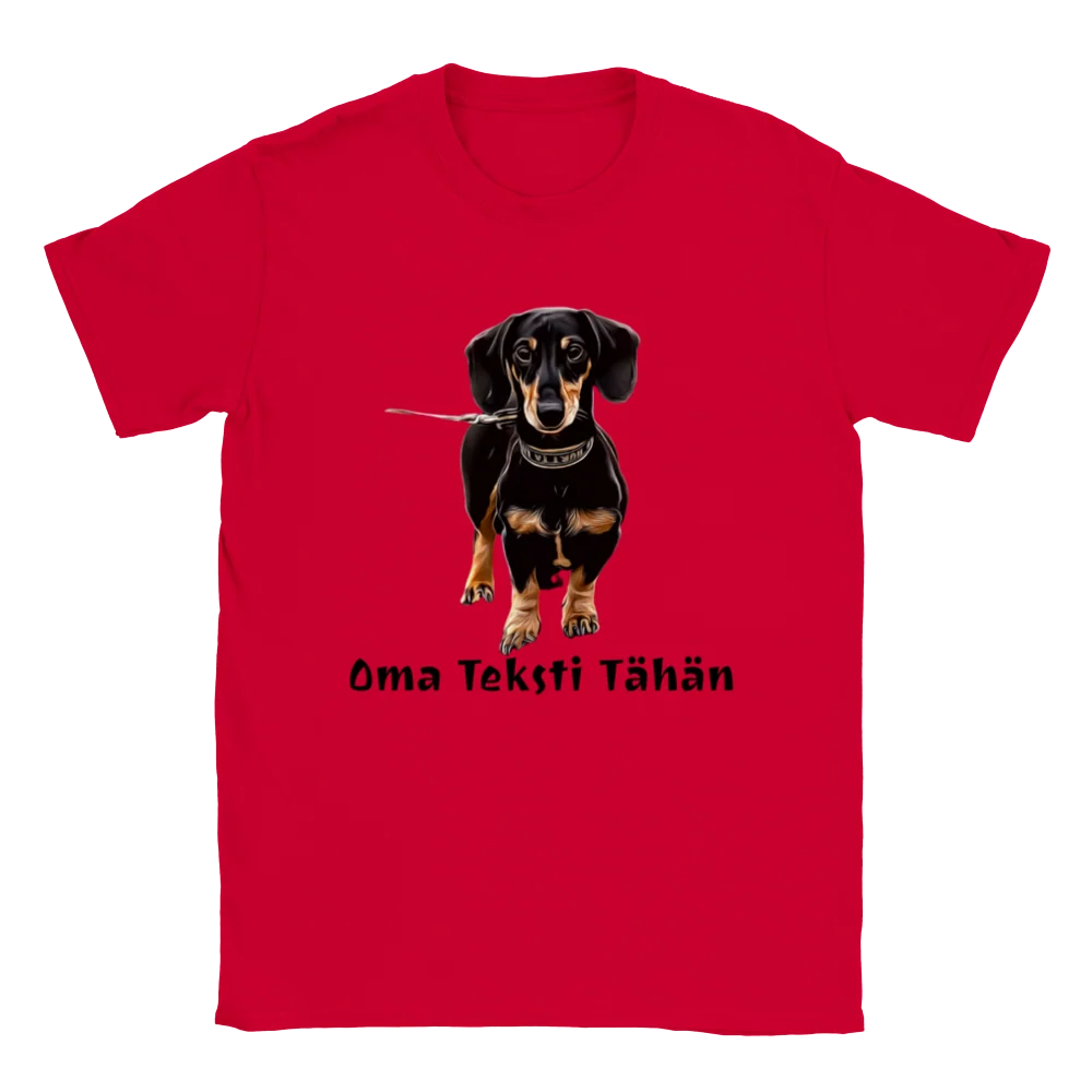 Uniikki taidepaita oman koiran piirroskuvalla ja valitsemallasi tekstillä - Image 2