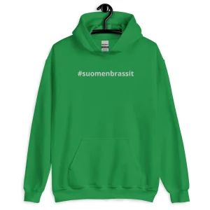 Unisex Huppari Brodeeratulla #suomenbrassit -tekstillä, useita värejä
